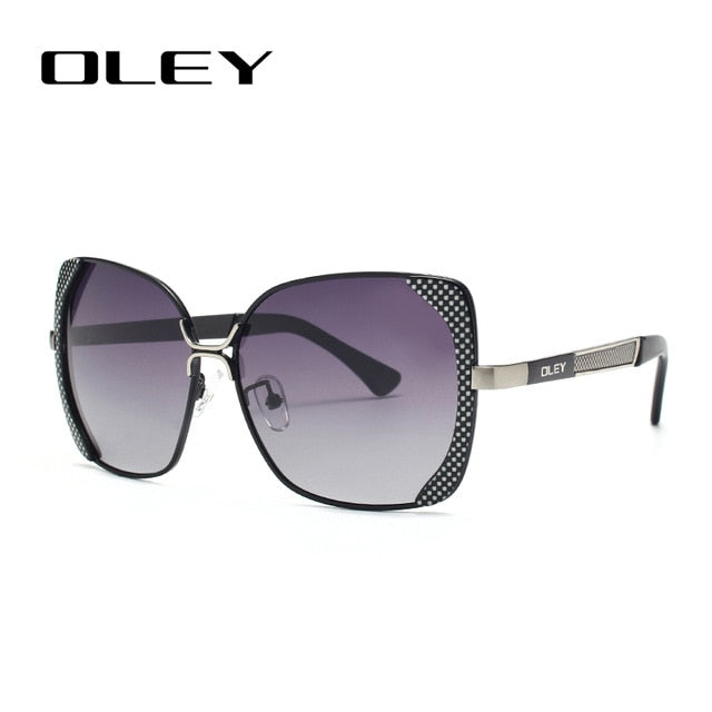 Oley Classic Brand Large Frame Women's Polarized Sunglasses Butterfly Hd Uv Y5190 Sunglasses Oley Y5190 C1BOX  