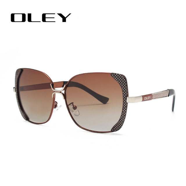 Oley Classic Brand Large Frame Women's Polarized Sunglasses Butterfly Hd Uv Y5190 Sunglasses Oley Y5190 C5BOX  