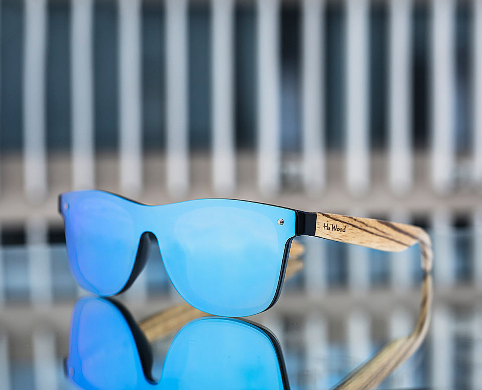 Hu Wood Brand Sunglasses Women Men Flat Lens Rimless Square Frame Gg 8021-1 Sunglasses Hu Wood   