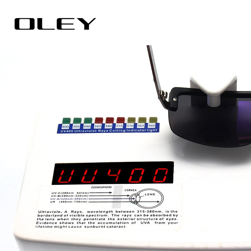 Oley Men's Frameless Polarized Sunglasses Classic Hd Pilot Uv400 Y4909 Sunglasses Oley   