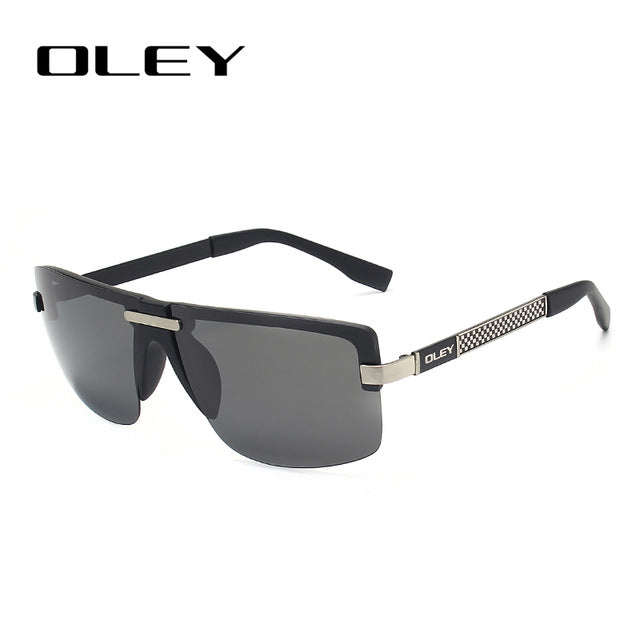 Oley Men's Frameless Polarized Sunglasses Classic Hd Pilot Uv400 Y4909 Sunglasses Oley Y4909 C1BOX  