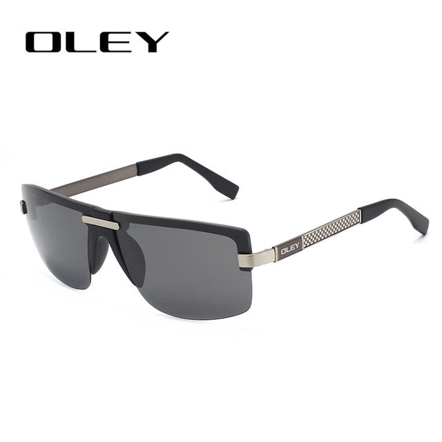 Oley Men's Frameless Polarized Sunglasses Classic Hd Pilot Uv400 Y4909 Sunglasses Oley Y4909 C3BOX  