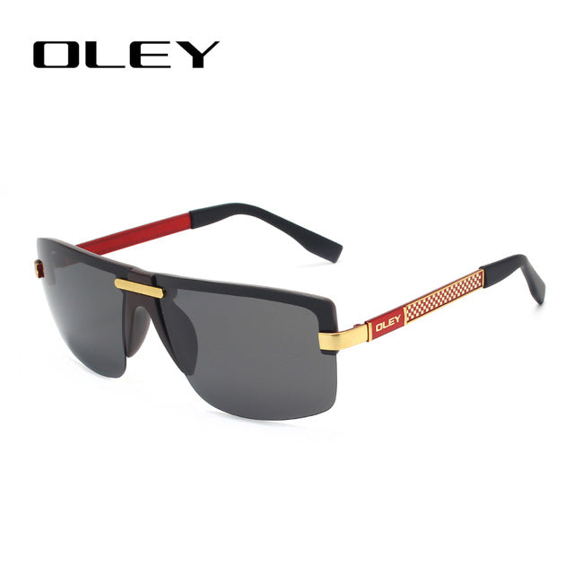 Oley Men's Frameless Polarized Sunglasses Classic Hd Pilot Uv400 Y4909 Sunglasses Oley Y4909 C4BOX  