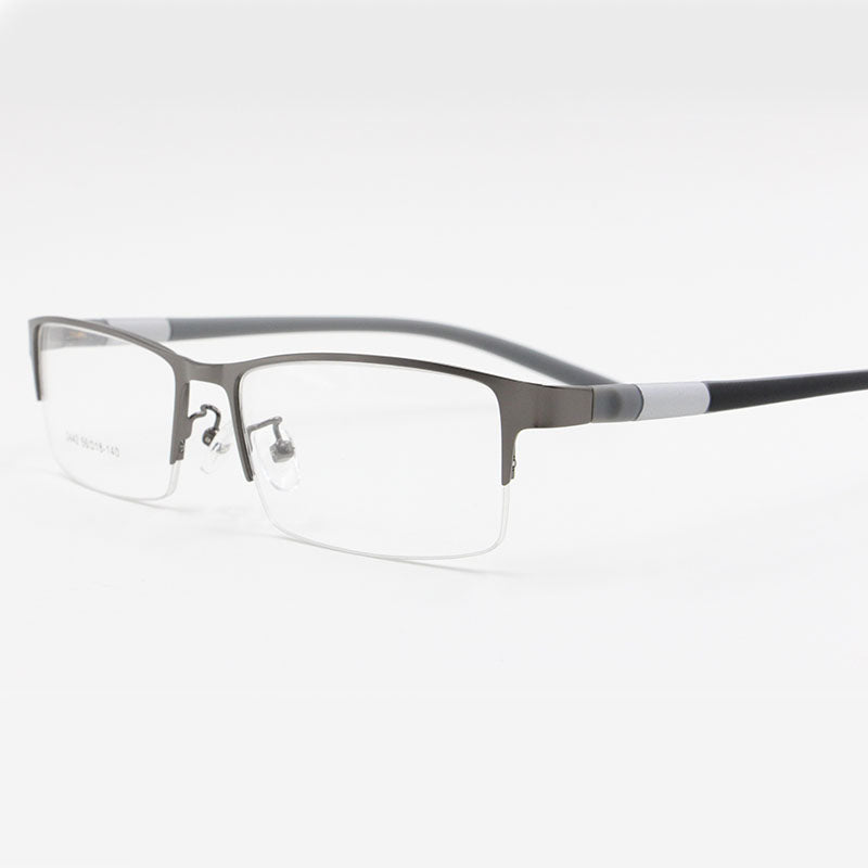 Bclear Men's Rectangle Eyeglasses Semi Rim Alloy Tr90 Gp8300 Frames Bclear   