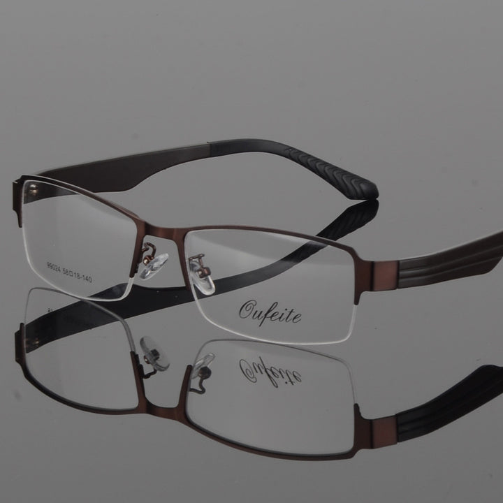 Bclear Men's Eyeglasses Large Face Half Rim Wide Glasses Alloy Frames Semi Rim Bclear   
