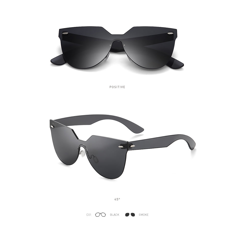 20/20 Rimless Flat Lens Unisex Sunglasses Pc1608 Sunglasses 20/20   