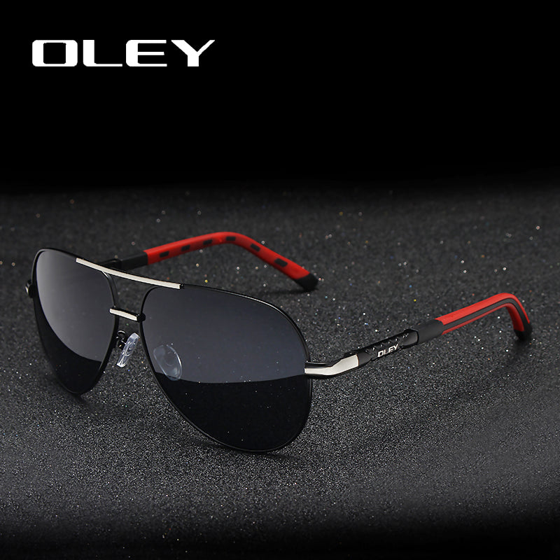 Oley Brand Men's Aluminum Polarized Sunglasses Classic Pilot Coating Lens Shades Y8725 Sunglasses Oley   