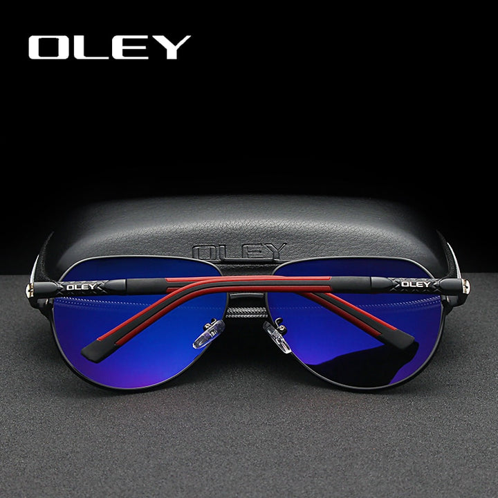 Oley Brand Men's Aluminum Polarized Sunglasses Classic Pilot Coating Lens Shades Y8725 Sunglasses Oley   