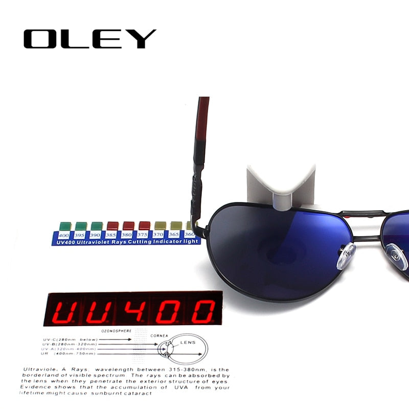 Oley Brand Men's Aluminum Polarized Sunglasses Classic Pilot Coating Lens Shades Y8725 Sunglasses Oley   