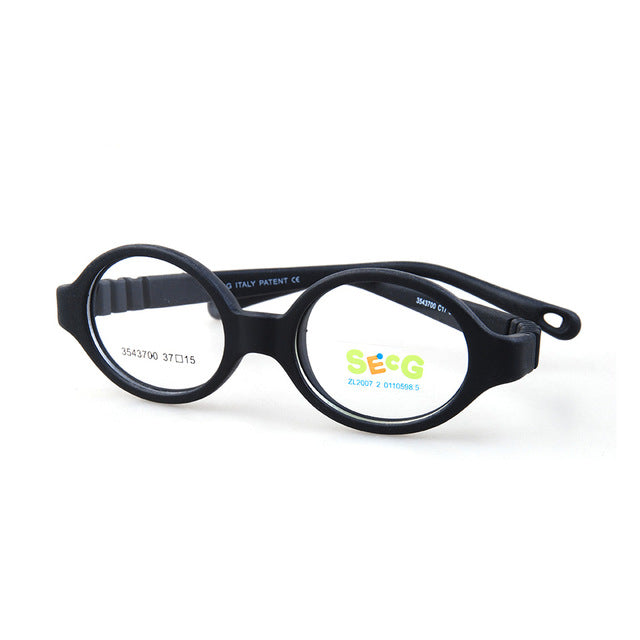 Secg'S Elewen Brand Unisex Children'S Round Flexible Glasses Plastic Frames Boys Girls 3543700 Frame Secg C1  