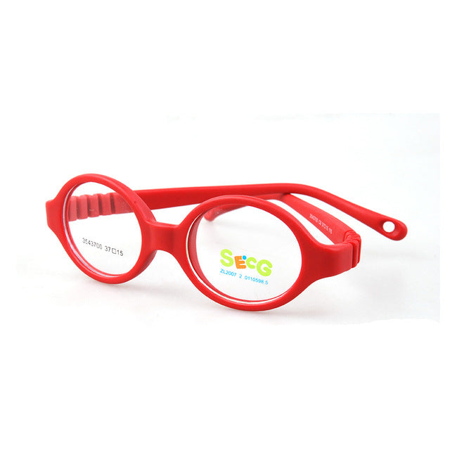 Secg'S Elewen Brand Unisex Children'S Round Flexible Glasses Plastic Frames Boys Girls 3543700 Frame Secg C8  