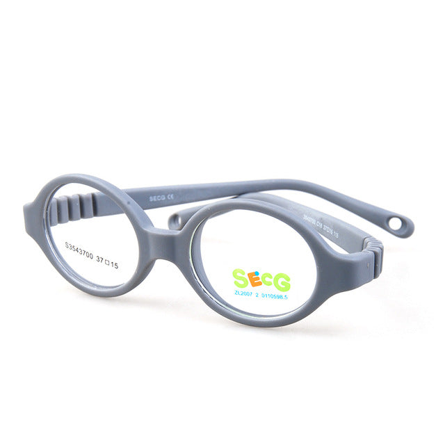 Secg'S Elewen Brand Unisex Children'S Round Flexible Glasses Plastic Frames Boys Girls 3543700 Frame Secg C18  