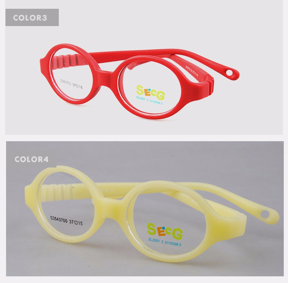 Secg'S Elewen Brand Unisex Children'S Round Flexible Glasses Plastic Frames Boys Girls 3543700 Frame Secg   