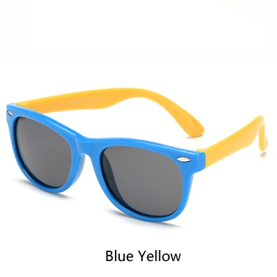 Ralferty Tr90 Flexible Kids Sunglasses Polarized Child Baby Safety Coating Uv400 Sunglasses Ralferty Blue Yellow  