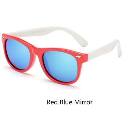 Ralferty Tr90 Flexible Kids Sunglasses Polarized Child Baby Safety Coating Uv400 Sunglasses Ralferty Red Blue Mirror  