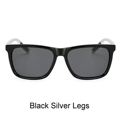 Ralferty Square Polarized Sunglasses | Stylish Eyewear for Men & Women Black Silver Legs / Picture Color