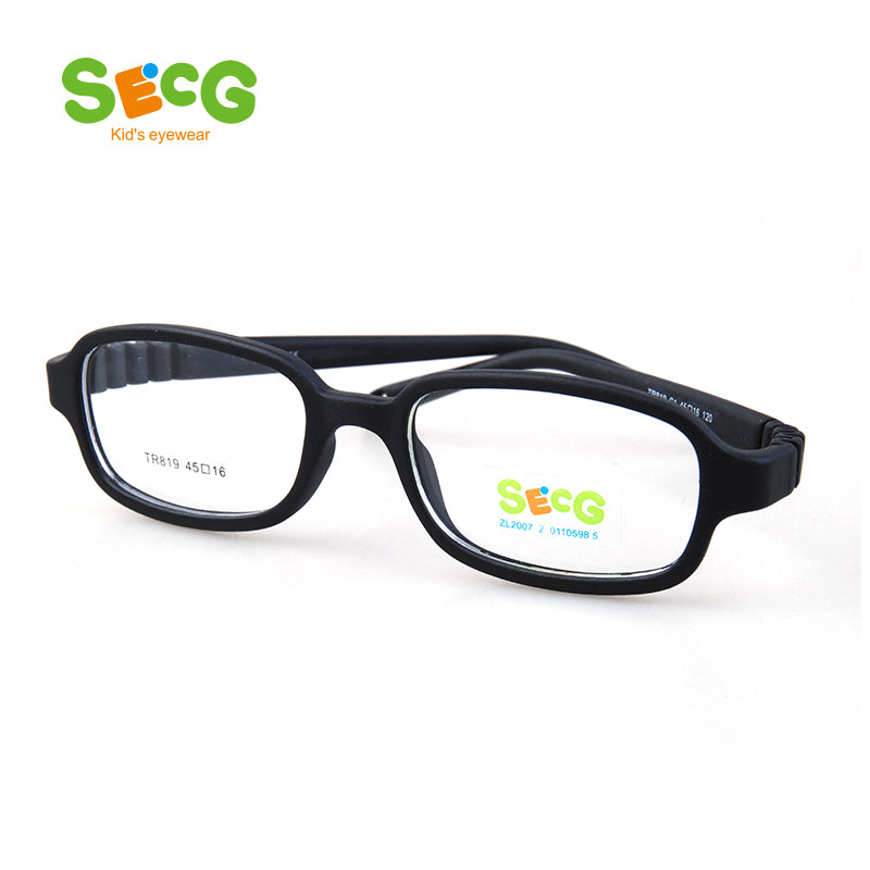 Secg's Unisex Children's Full Rim Rectangle Tr 90 Titanium Eyeglasses Tr819 Full Rim Secg   