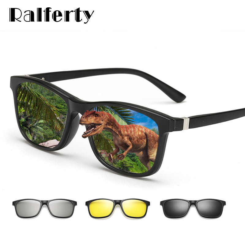 Ralferty Multi-Function Magnetic Polarized Clip On Sunglasses Unisex With Clip Ons Ralferty   