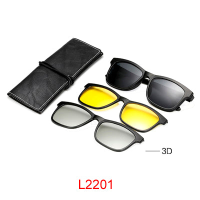 6 in 1 Men Women Polarized Optical Magnetic Clip on Sunglasses Frames Clip on Sun Glasses Frame