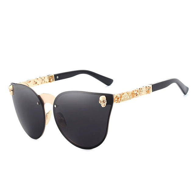 Oley Luxury Brand Women Gothic Mirror Sunglasses Skull Frame Metal Temple Y7001 Sunglasses Oley Y7001 C1 BOX  