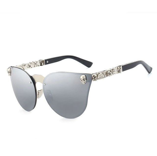 Oley Luxury Brand Women Gothic Mirror Sunglasses Skull Frame Metal Temple Y7001 Sunglasses Oley Y7001 C3 BOX  
