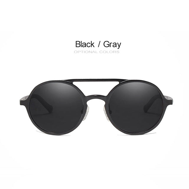 Oley Brand Men's Round Aluminum-Magnesium Polarized Sunglasses Women Anti-Glare Unisex Y7576 Sunglasses Oley Y7576 C1BOX  