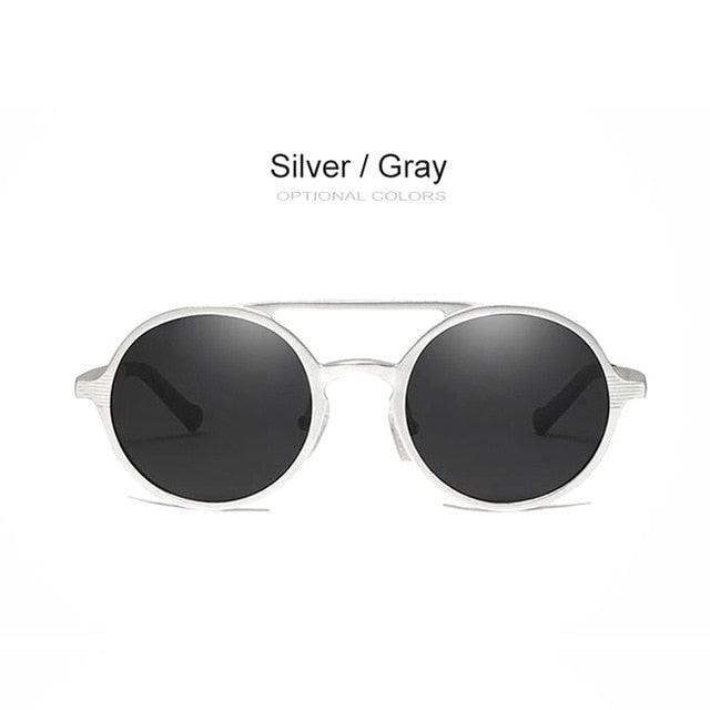 Oley Brand Men's Round Aluminum-Magnesium Polarized Sunglasses Women Anti-Glare Unisex Y7576 Sunglasses Oley Y7576 C3BOX  