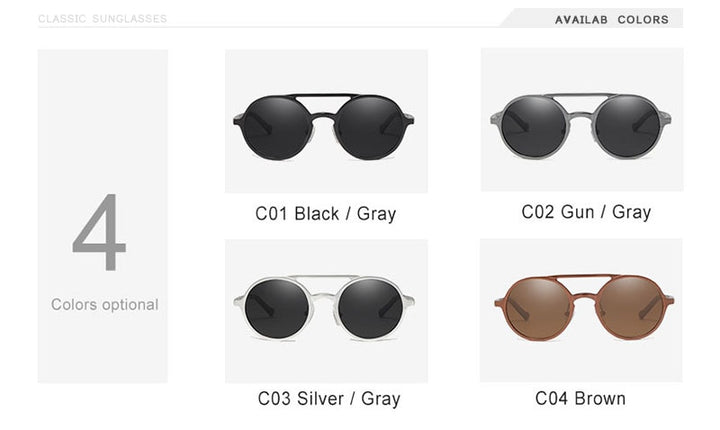 Oley Brand Men's Round Aluminum-Magnesium Polarized Sunglasses Women Anti-Glare Unisex Y7576 Sunglasses Oley   