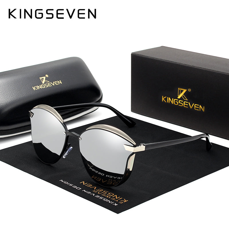 Kingseven Brand Design Cat Eye Sunglasses Women Polarized Alloy Frame+Tr90 N-7824F1 Sunglasses KingSeven   