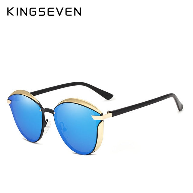 Kingseven Brand Design Cat Eye Sunglasses Women Polarized Alloy Frame+Tr90 N-7824F1 Sunglasses KingSeven BLUE  