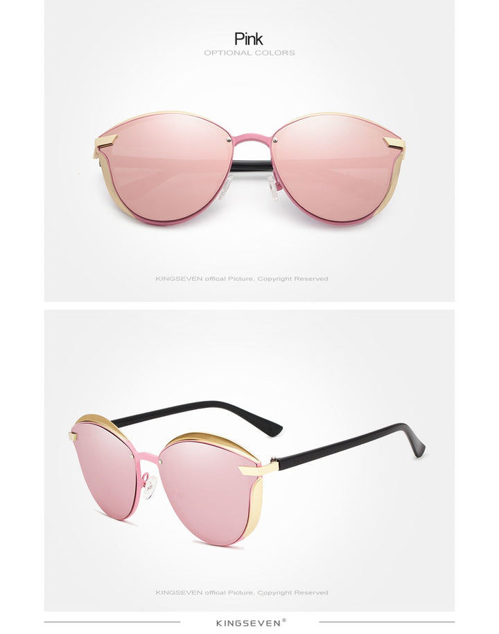 Kingseven Brand Design Cat Eye Sunglasses Women Polarized Alloy Frame+Tr90 N-7824F1 Sunglasses KingSeven   