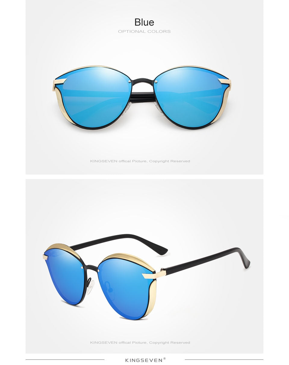 Kingseven Brand Design Cat Eye Sunglasses Women Polarized Alloy Frame+Tr90 N-7824F1 Sunglasses KingSeven   