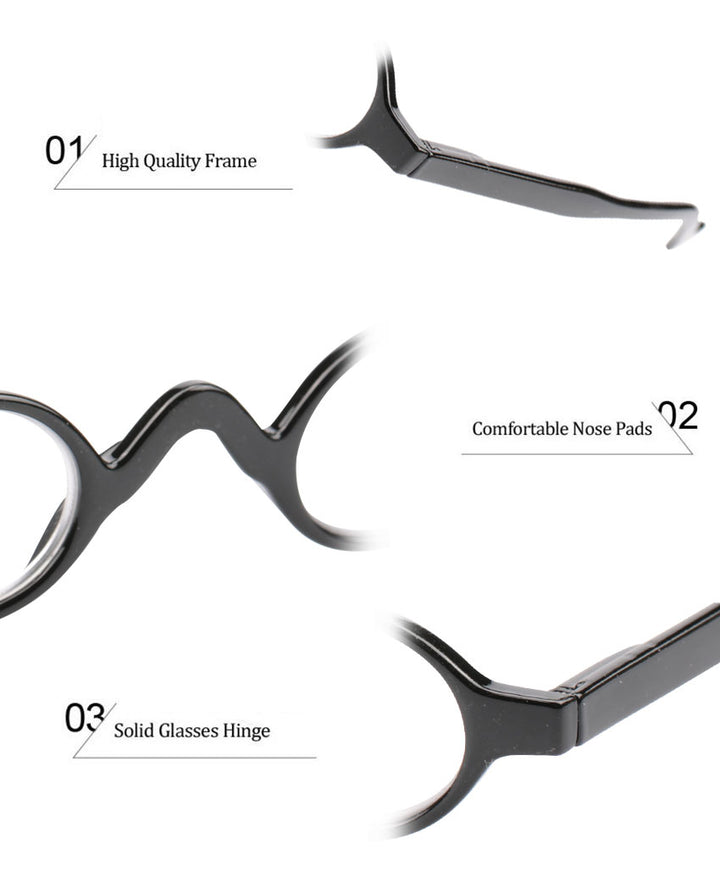 Soolala Brand Reading Glasses Men Women 3 Pcs Small Round Plastic Magnifying +1.0 1.5 2.0 2.5 3.5 4.0 Reading Glasses SooLala   