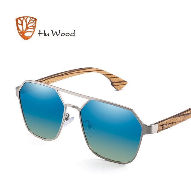 Hu Wood Sunglasses Men Polarized Red Lens Handmade Brand Gr8039 Sunglasses Hu Wood C3  