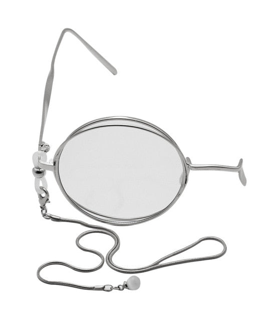 Shauna Anti-Blue Single Eye Glasses Women Double Rims Round Men Sh5971 Anti Blue Shauna WithChainSilverClear  