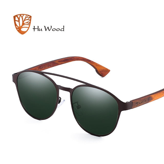 Hu Wood Polarized Sunglasses Wooden Spring Hinge Stainless Steel Frame Gr8041 Sunglasses Hu Wood C1-G15  