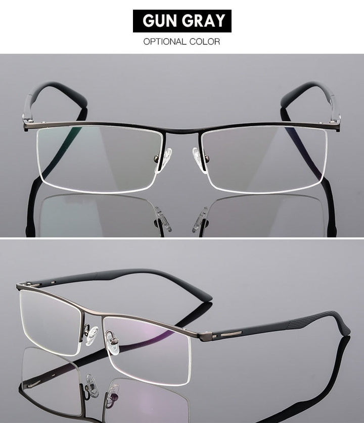 Bclear Men's Semi Rim Square Tr 90 Alloy Eyeglasses P8831 Semi Rim Bclear   