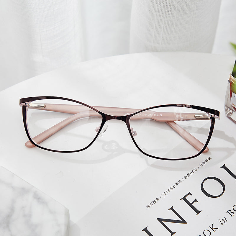 Kansept Metal Glasses Frame Women Cat Eye Eyeglasses Pink Full Twm7559 Frame Kansept   