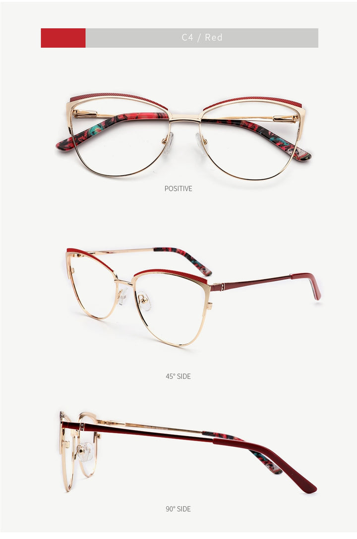 Kansept Metal Women Metal Glasses Frame Cat Eye Eyeglasses 8102 Frame Kansept   