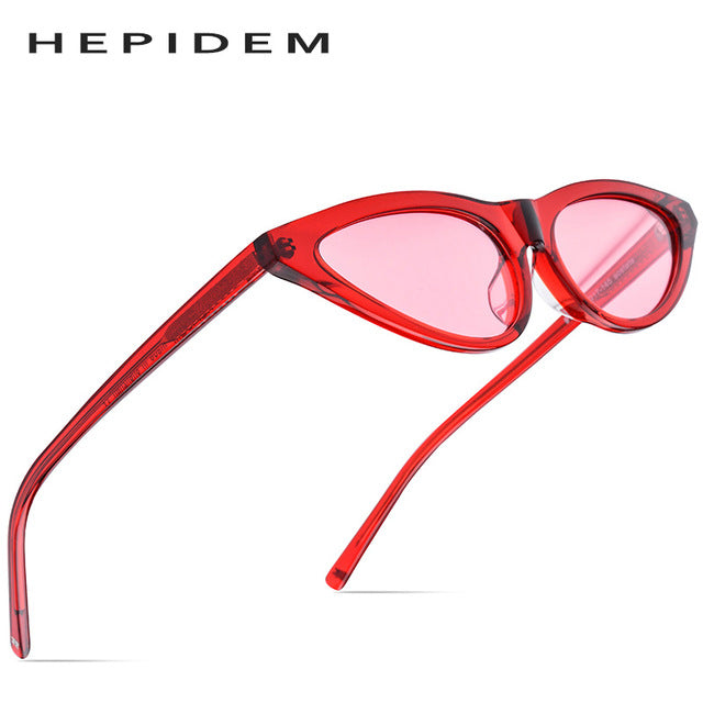Hepidem Women's Sunglasses Acetate Polarized Transparent Clear Cat Eye T9115 Sunglasses Hepidem pink  