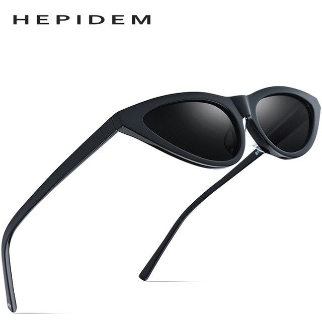 Hepidem Women's Sunglasses Acetate Polarized Transparent Clear Cat Eye T9115 Sunglasses Hepidem gray  