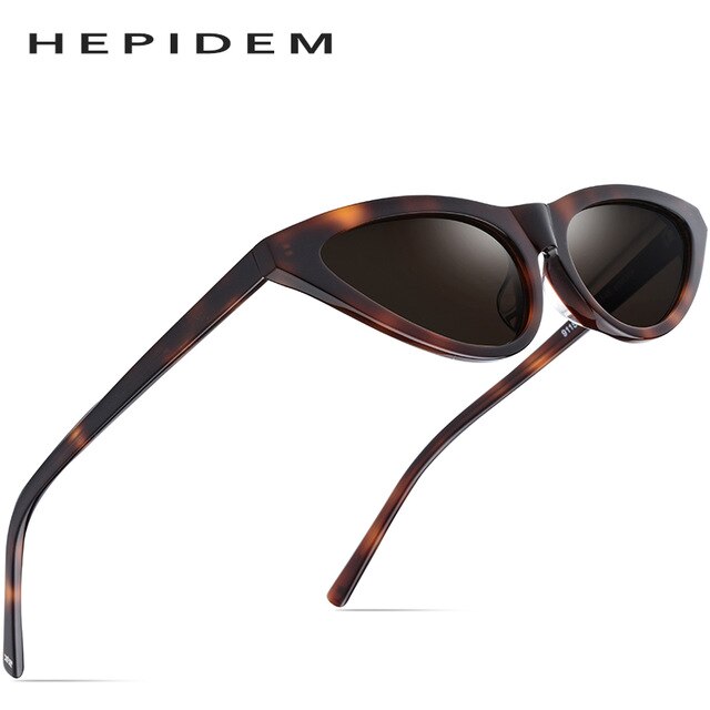 Hepidem Women's Sunglasses Acetate Polarized Transparent Clear Cat Eye T9115 Sunglasses Hepidem Leopard  