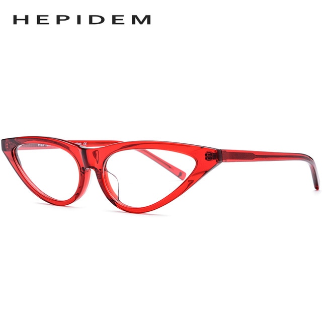 Hepidem Women's Eyeglasses Acetate Cat Eye 9115 Frame Hepidem Red  