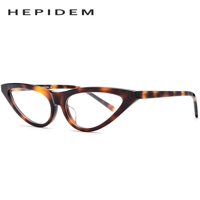 Hepidem Women's Eyeglasses Acetate Cat Eye 9115 Frame Hepidem Leopard  