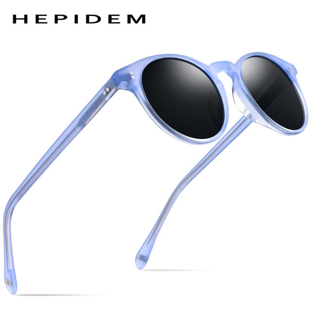 Hepidem Women's Sunglasses Acetate Polarized Round 9113 Sunglasses Hepidem Blue  