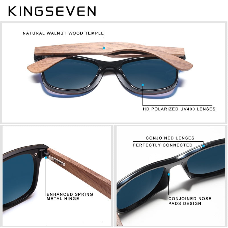 Kingseven Luxury Walnut Wood Sunglasses Polarized Wooden Women Men Nw-5504 Sunglasses KingSeven   