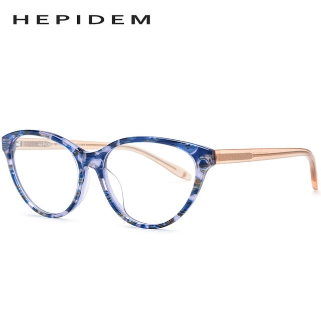Hepidem Women's Eyeglasses Acetate Cat Eye 9111 Frame Hepidem Blue  