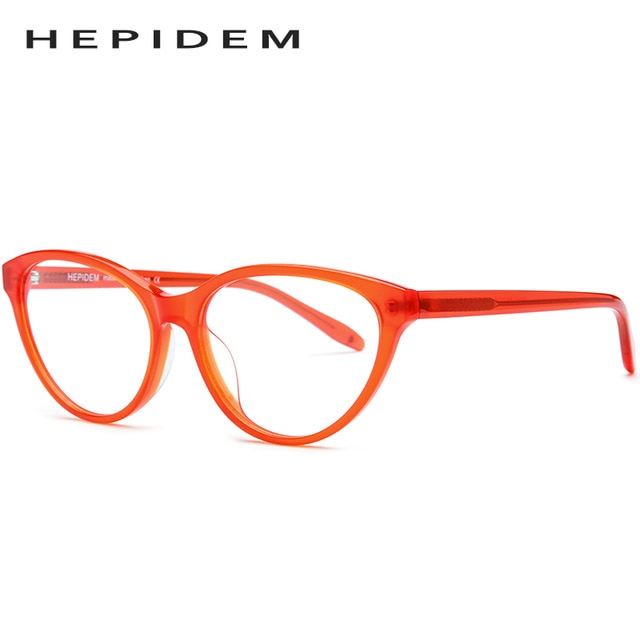 Hepidem Women's Eyeglasses Acetate Cat Eye 9111 Frame Hepidem Orange  