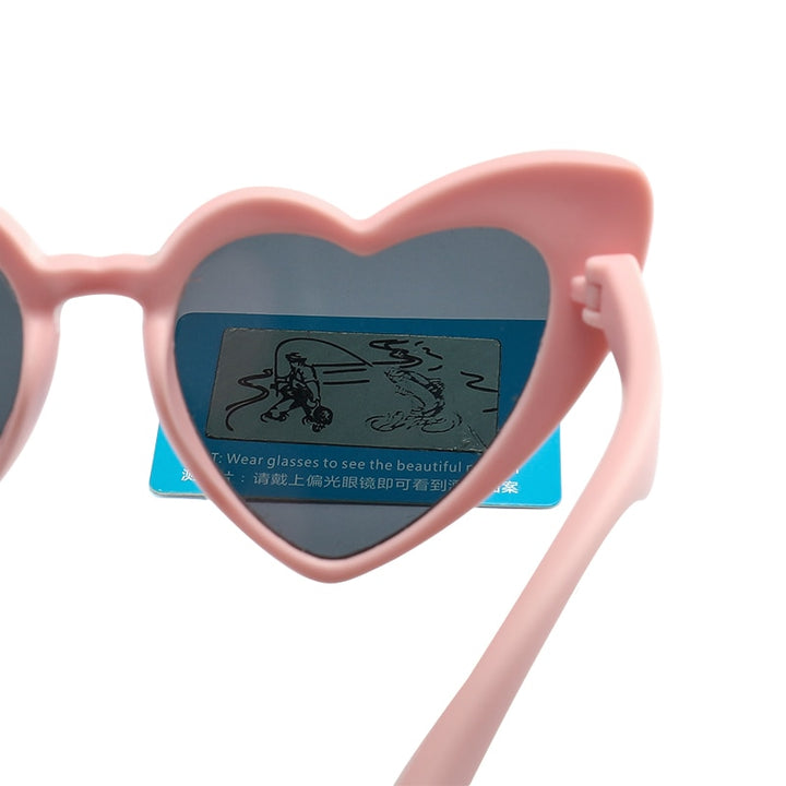 Wbl Kids Polarized Sunglasses Heart Girls Boys Silicone Mirror Tr90 R04-B Sunglasses Warblade   