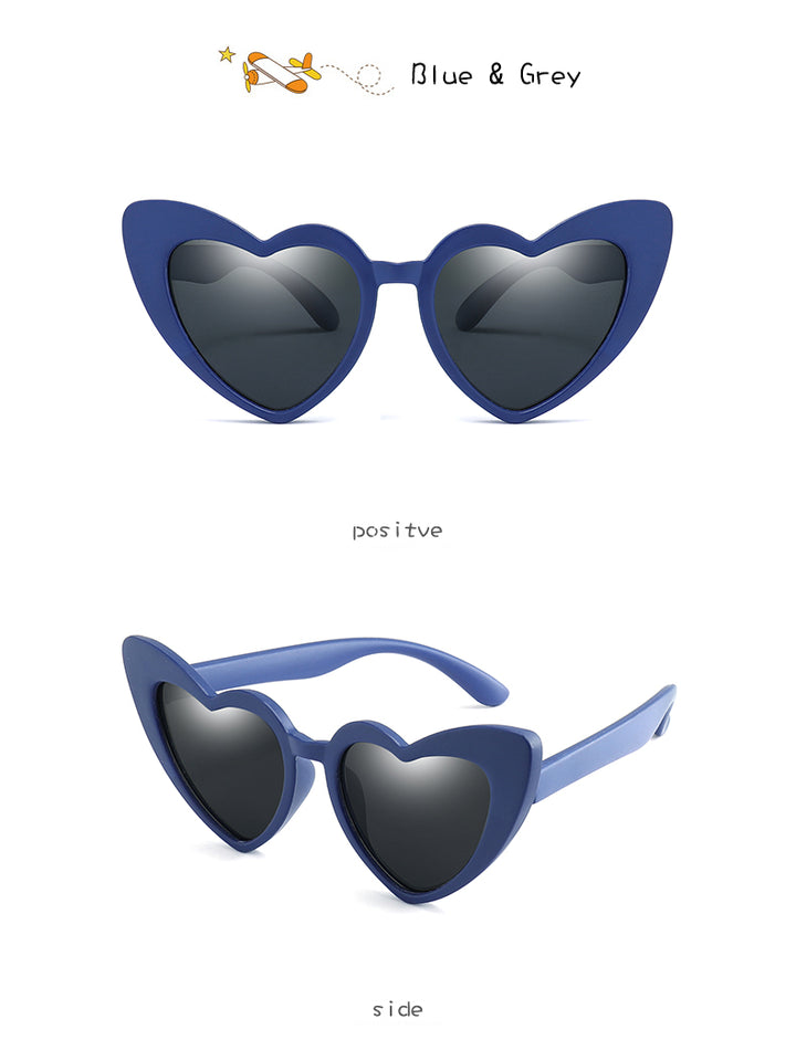Wbl Kids Polarized Sunglasses Heart Girls Boys Silicone Mirror Tr90 R04-B Sunglasses Warblade   